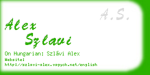 alex szlavi business card